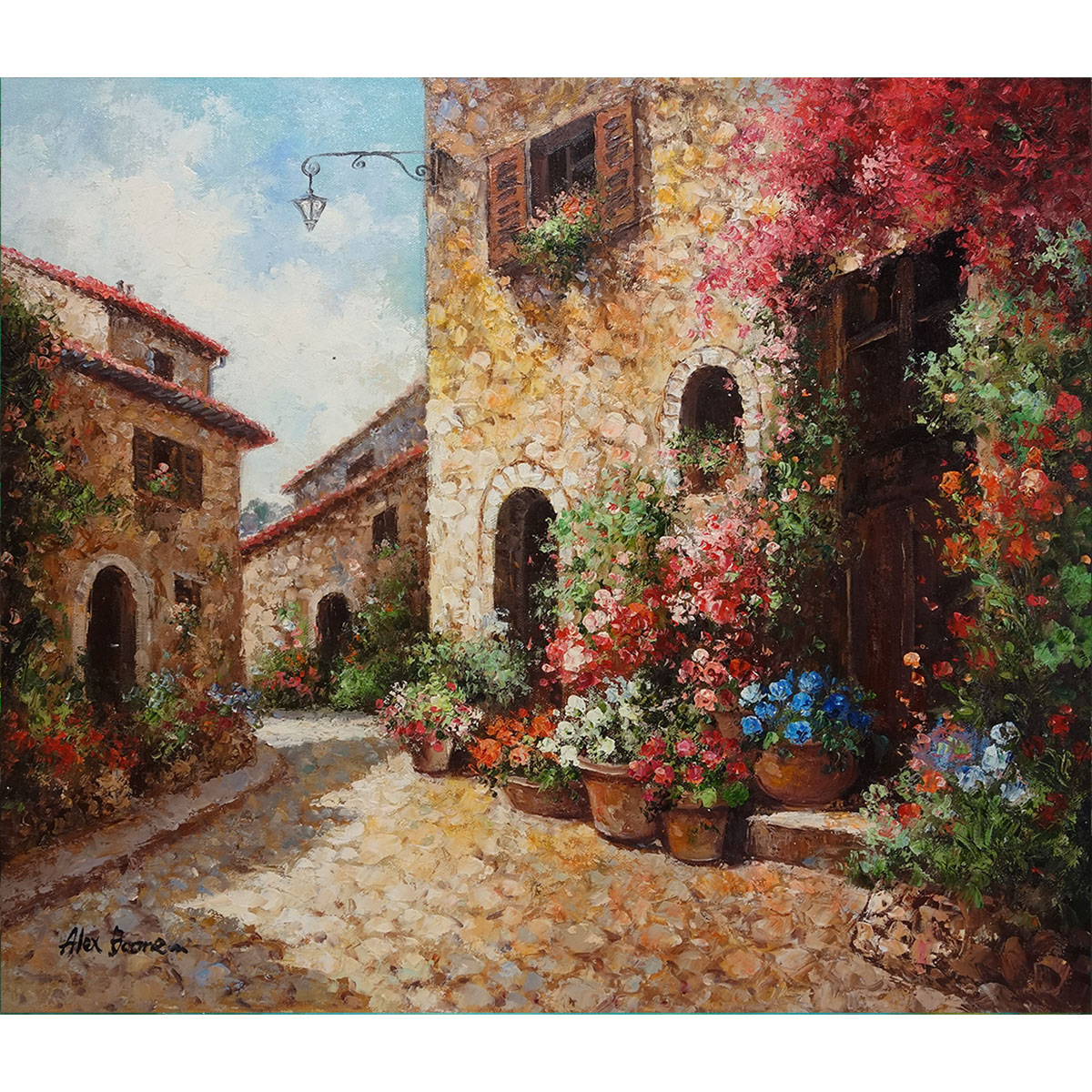 絵画 油彩肉筆画 真作 木村文俊『花げし』1985年作 F4 絵画 油彩肉筆画