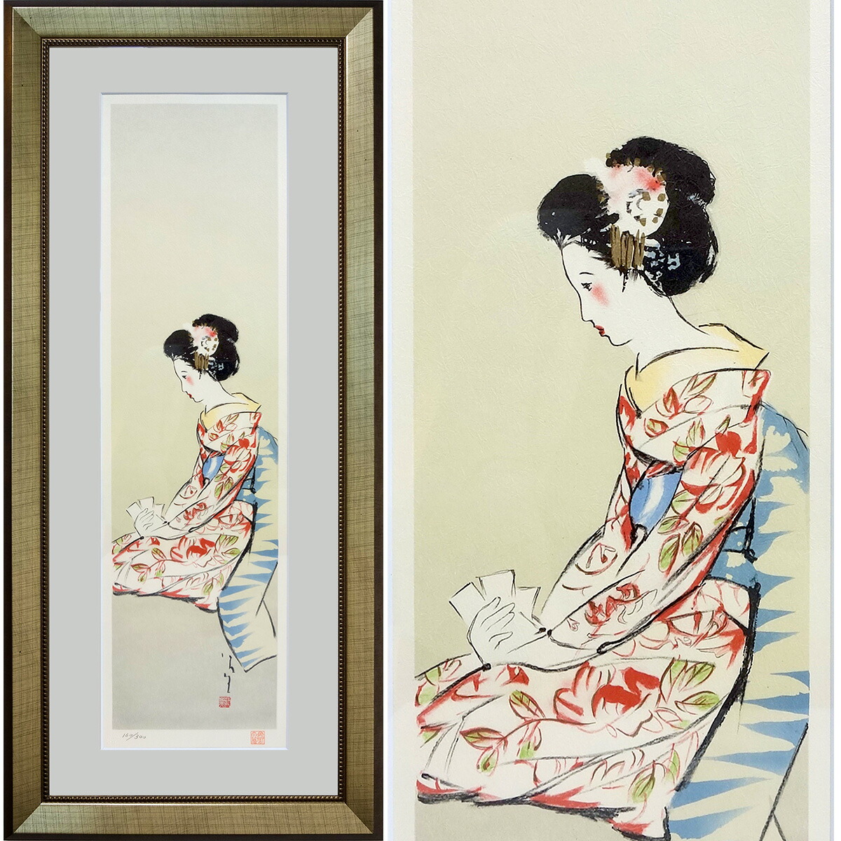 絵画 「貝」限定16部 シリアル5/16 リトグラフ 版画 額装 古美術 b