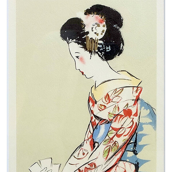 竹久夢二「女性画」美人画 素描 掛軸 紙本：大正ロマン 竹久夢二「