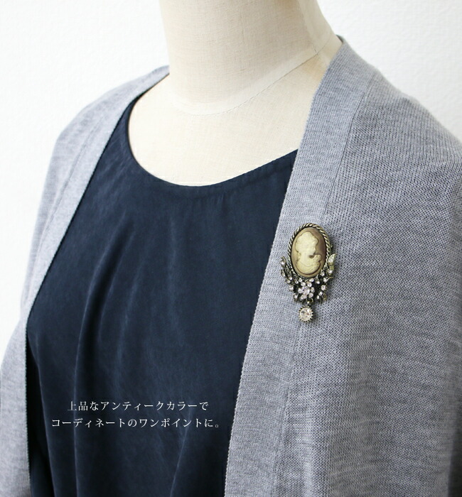 楽天市場】ピンブローチ カメオ風 ブローチ アンティーク風 女性