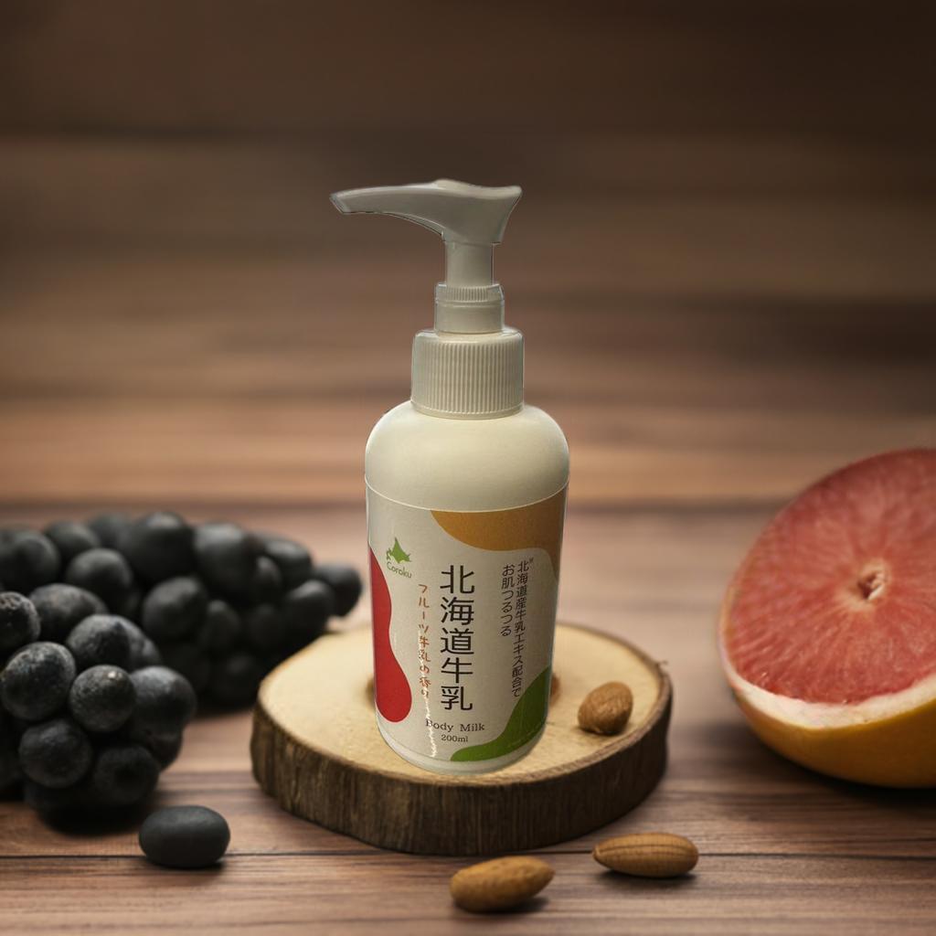 楽天市場】北海道牛乳【フルーツ牛乳ボディミルク 200ml】Coroku 保湿
