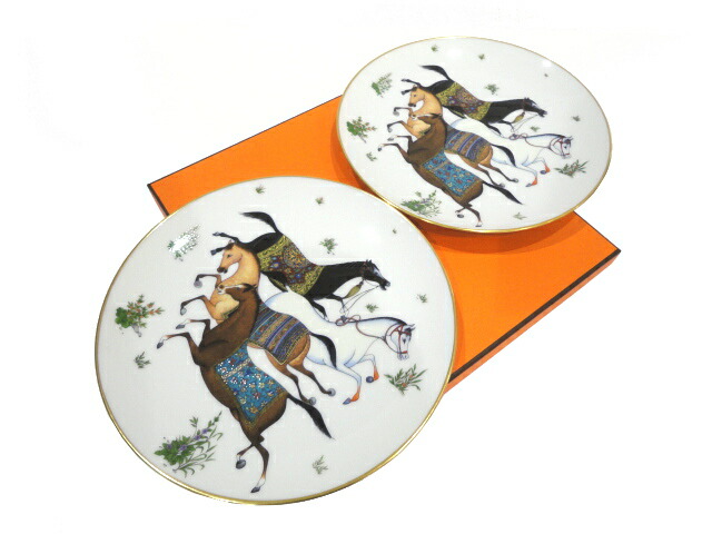 HERMES 馬デザイン プレート 2枚セット HERMES 馬デザイン プレート 2