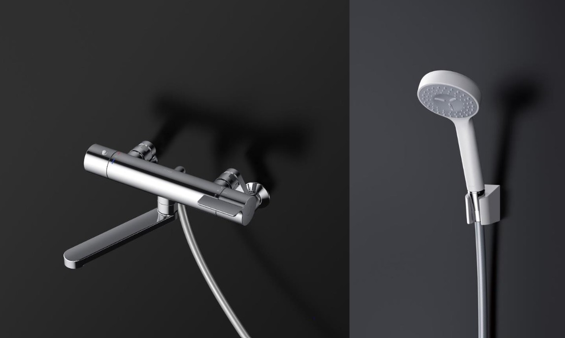 TOTO 壁付サーモスタット混合水栓(コンフォートウエーブ1モード、寒冷