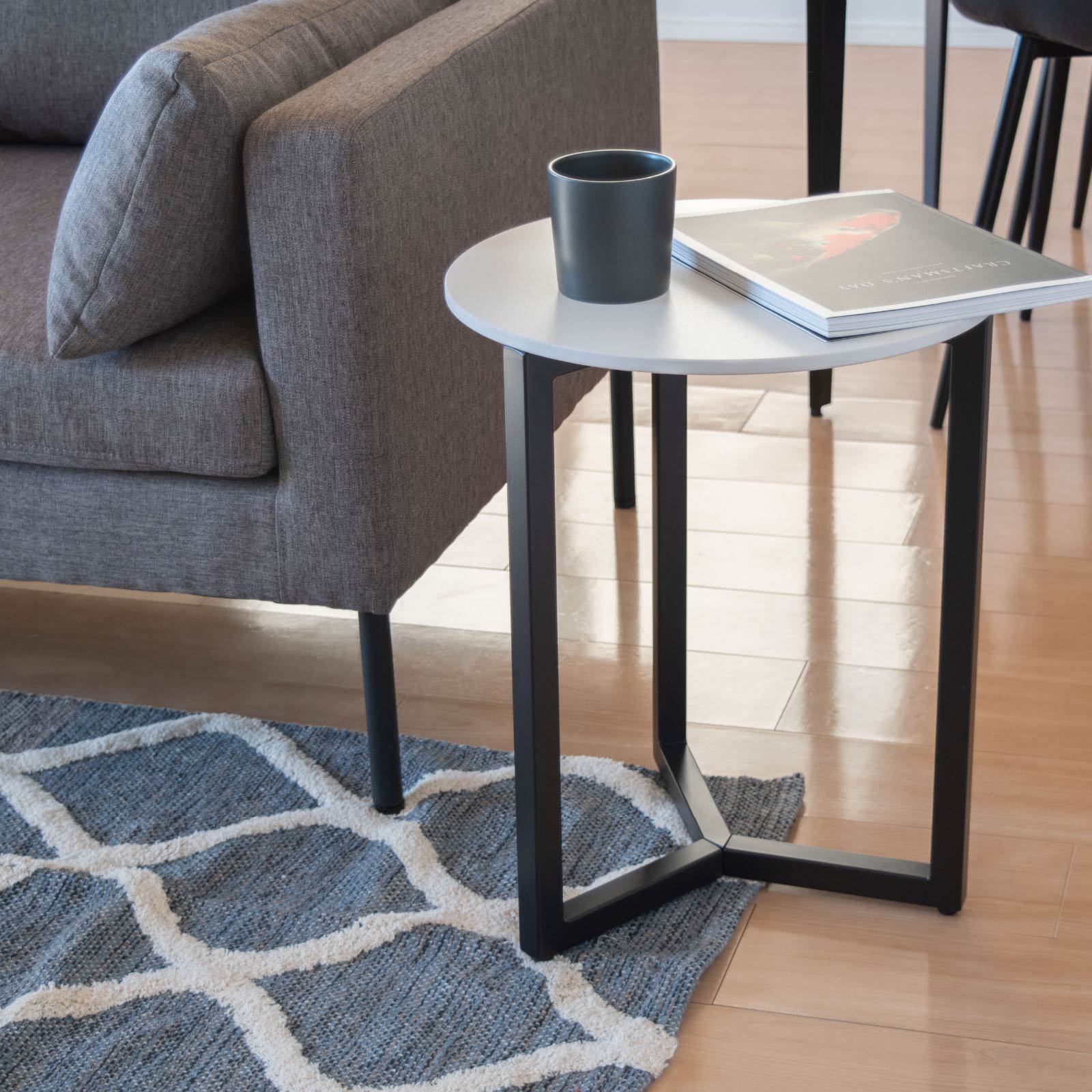 限定品 国産杉 無限ブラックホール コーヒーテーブル ホワイト ロー