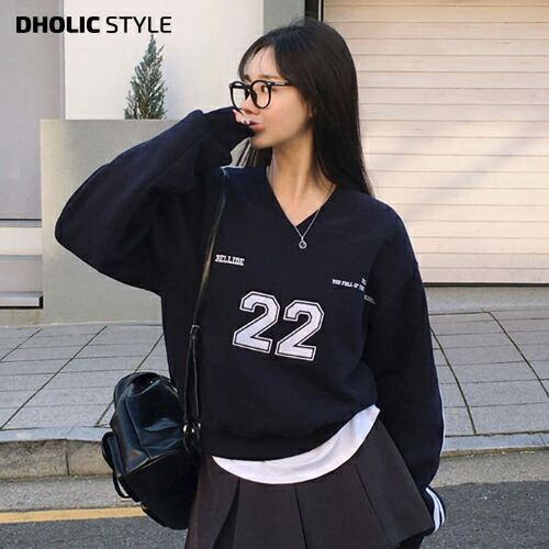 楽天市場】裏起毛ナンバーVネックスウェット・p618584 レディース