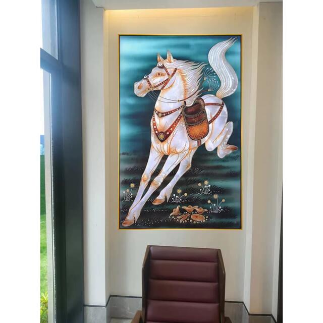 中国 ガラス絵 美人 1960年代製 壁がけ 送料込み250131 中国 ガラス絵