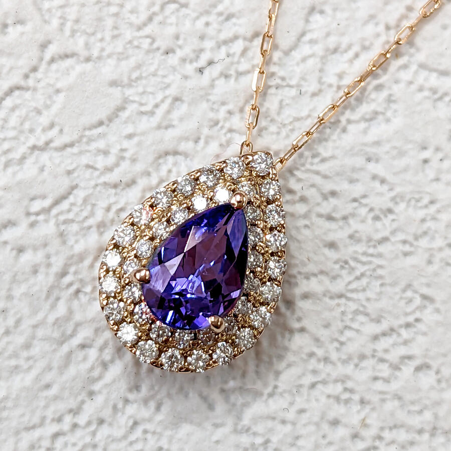 楽天市場】K18ピンクゴールド タンザナイト ダイヤモンド ネックレス