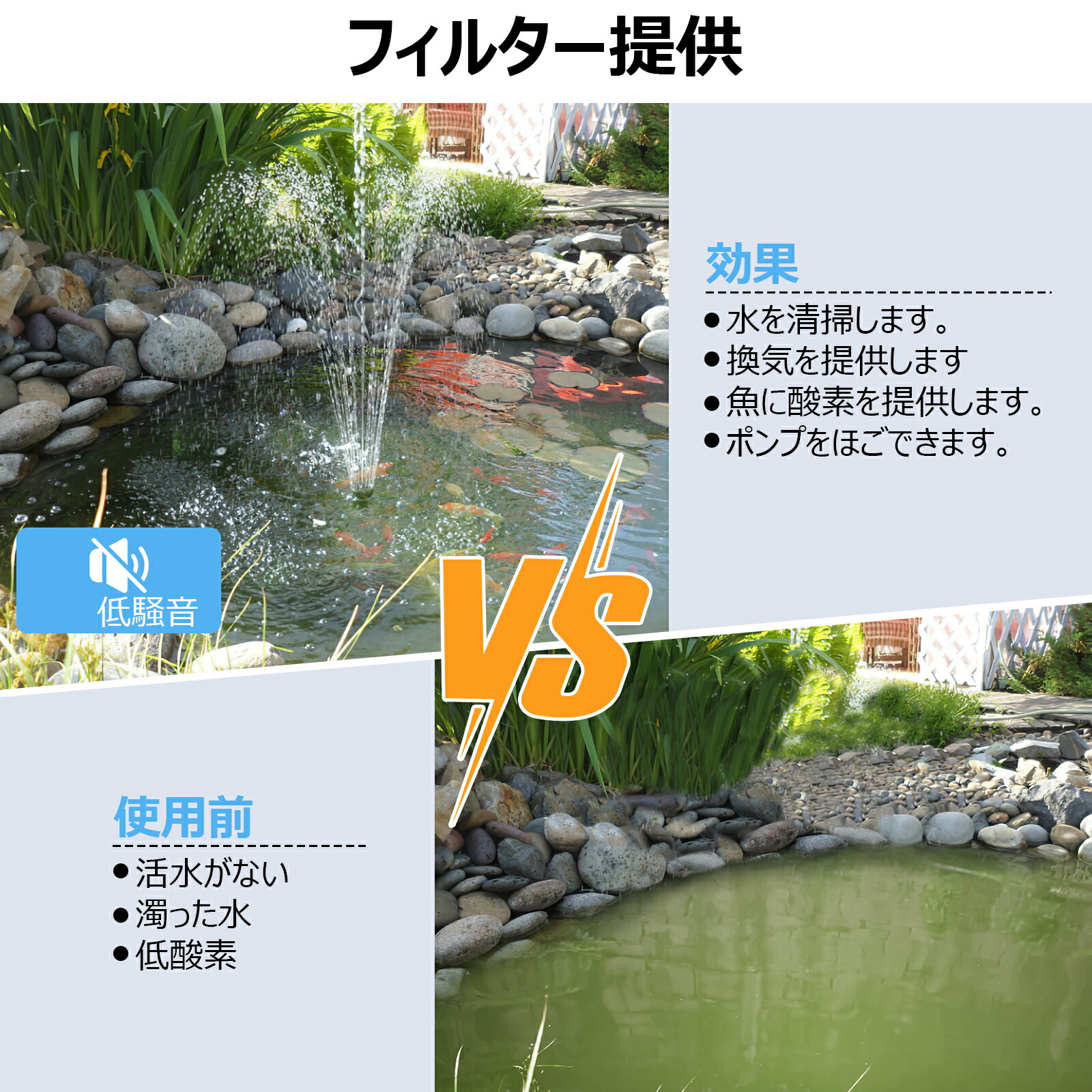 楽天市場】池フィルター ウォーターポンプ付き 鯉池フィルターボックス