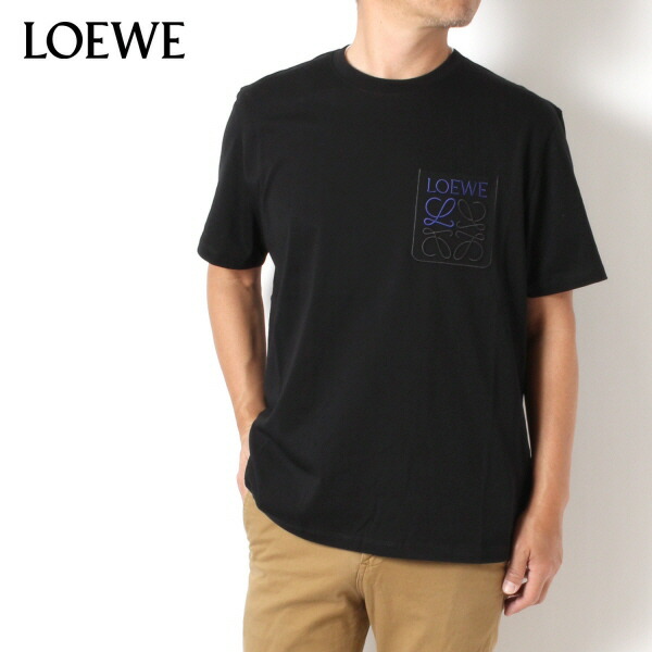 LOEWE アナグラムブラック ポケットTシャツXL