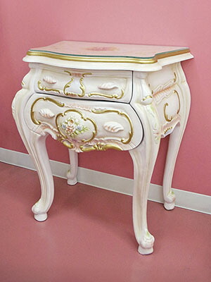 中古品】RIO FURNITUREロココ調コンソールテーブル 引出し2杯付