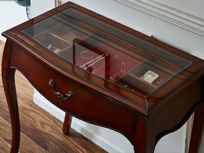 和風 蒔絵風 ジュエリーシェルフ ビロード張り 6段棚 ディスプレイ