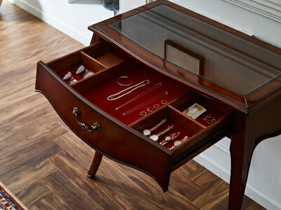 和風 蒔絵風 ジュエリーシェルフ ビロード張り 6段棚 ディスプレイ