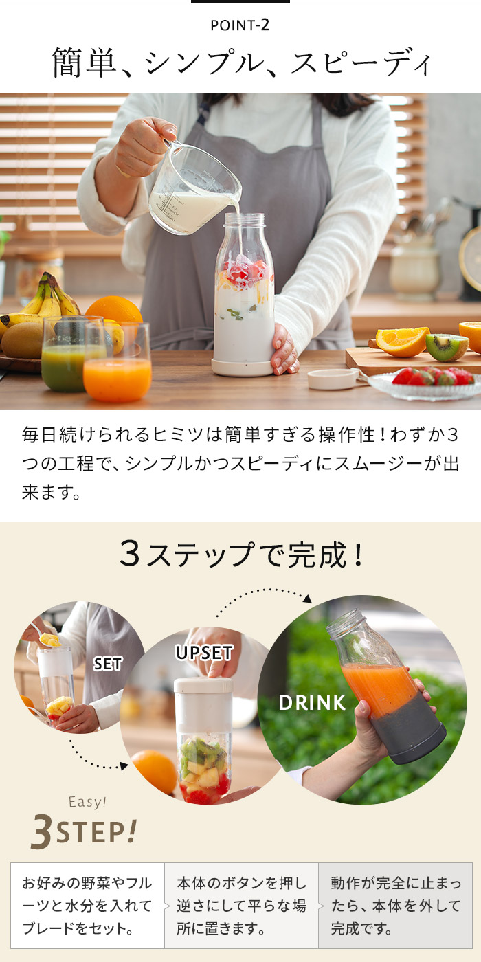 楽天市場】【楽天1位】 ブレンダー コードレス 【特典付き】 ミキサー