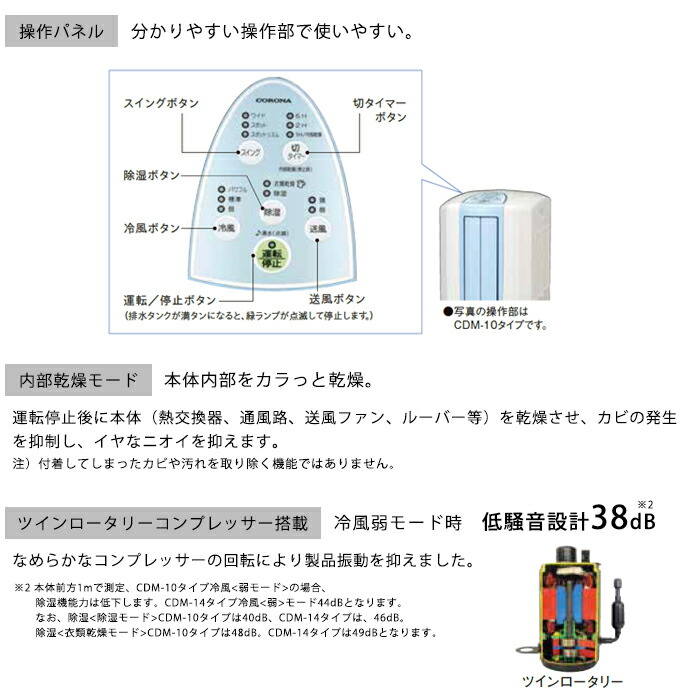 楽天市場】《コロナ》 CDM-1025 冷風・衣類乾燥除湿機 - どこでも
