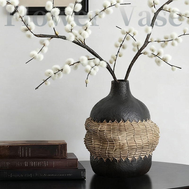 楽天市場】花瓶 壺（カラーブラック）（インテリア小物・置物