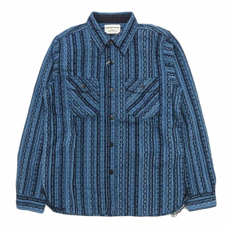 楽天市場】サムライジーンズ SAMURAI JEANS 藍ストライプ 刺し子