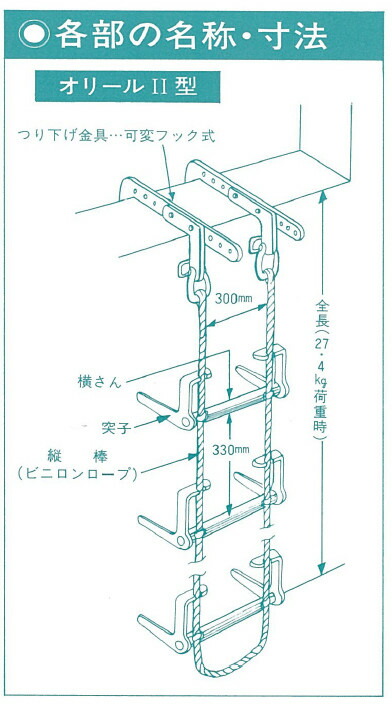 楽天市場】トーヨー消火器工業 【格納箱付き！】避難はしご オリールII