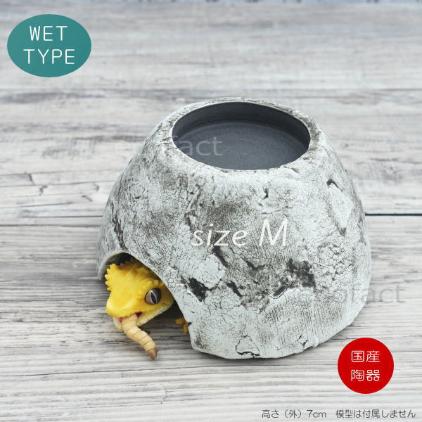 楽天市場】爬虫類 ウェット シェルター レオパ ホワイト Mサイズ 白