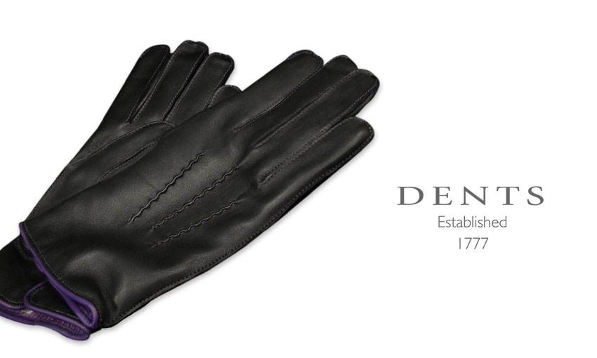 DENTS レザー ファー手袋 黒 DENTS レザー ファー手袋 黒 DENTS デンツ