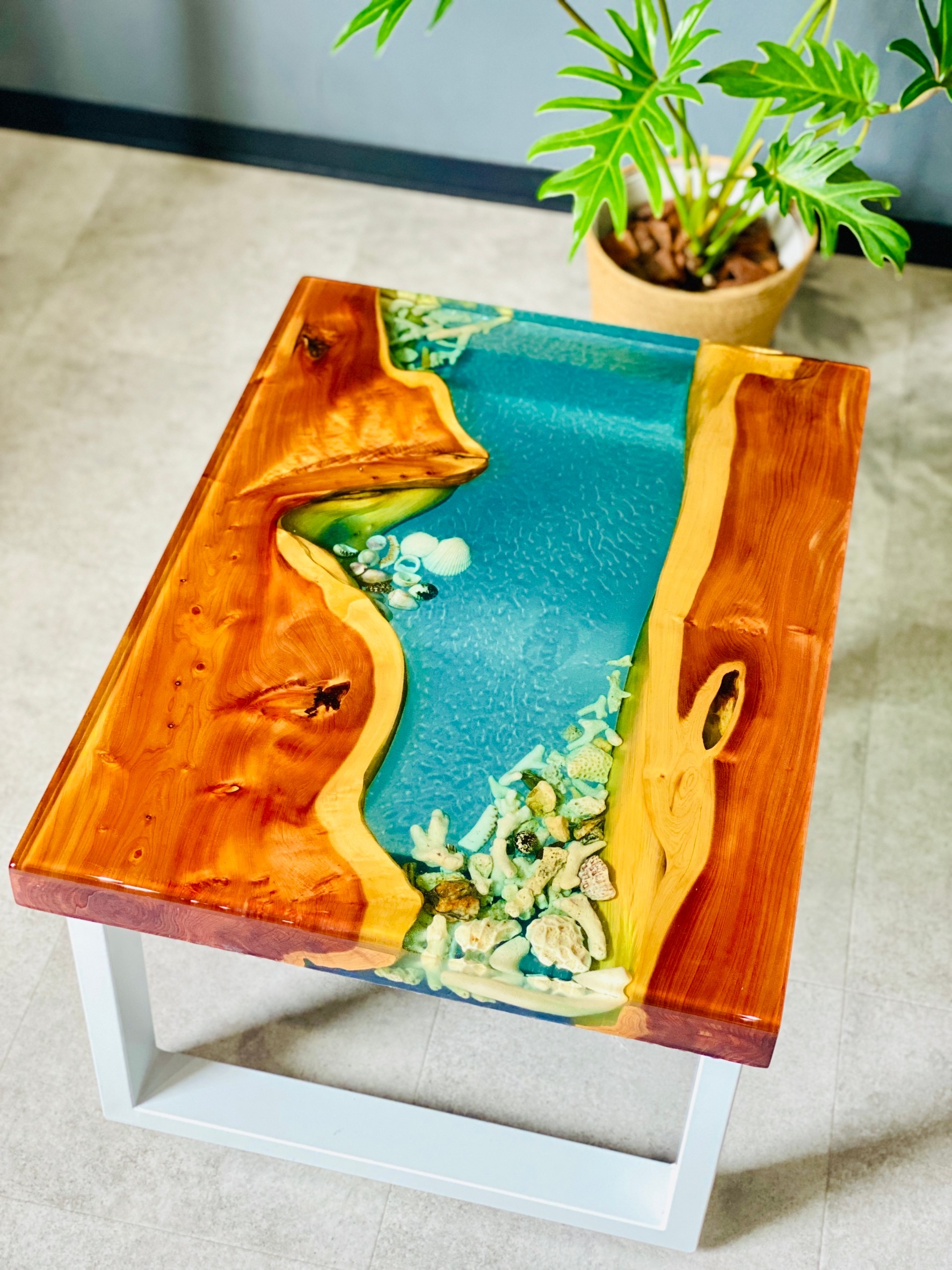 楽天市場】【レジンテーブル】 サイドテーブル 60cm×45cm×H30 日本製