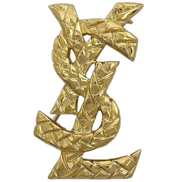 イヴサンローラン ブローチ ビジュー ストーン ゴールド金具 全長約