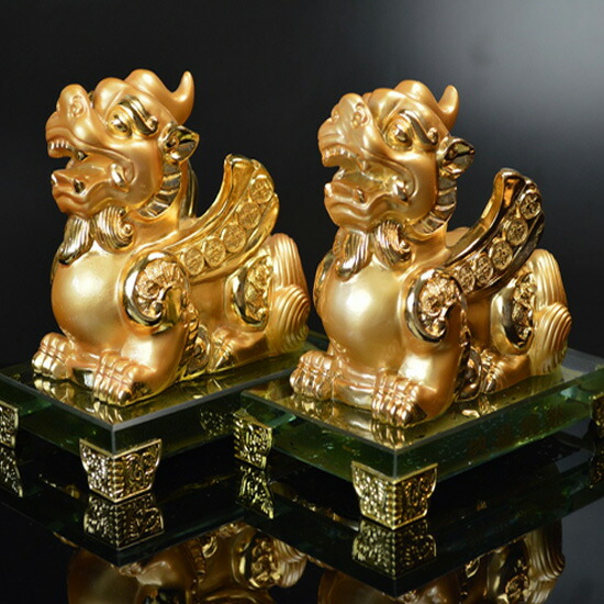 Amazon.co.jp: ヒキュウ 貔貅 ひきゅう 雄雌セット 一対 銅製 風水