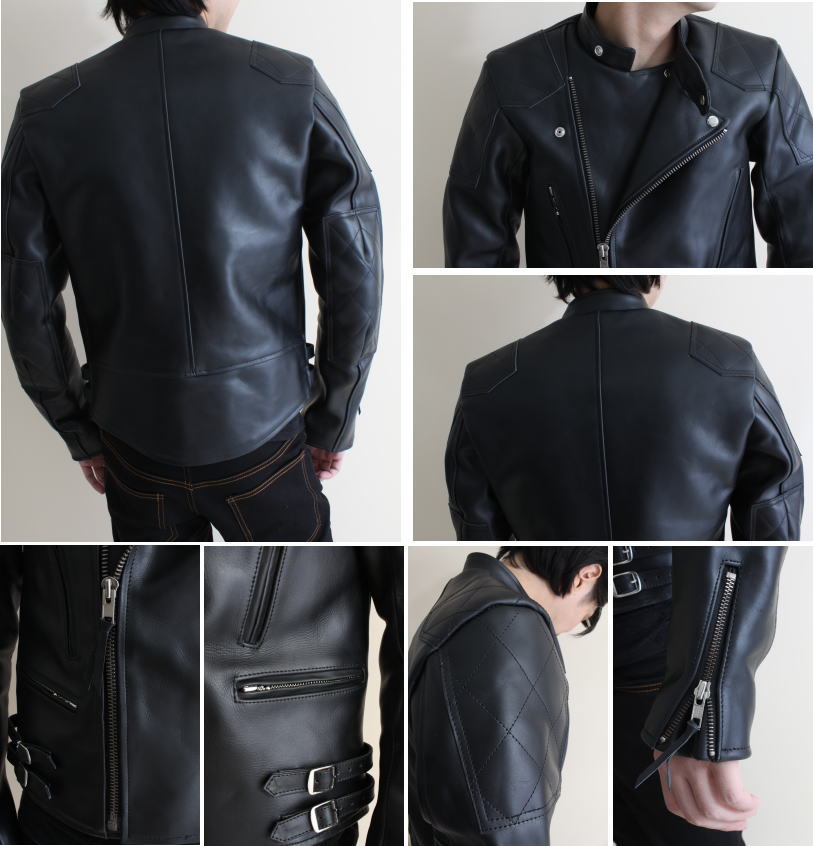 フリーダム 革ジャン メンズ 襟付きシングルライダース サイズL 楽天