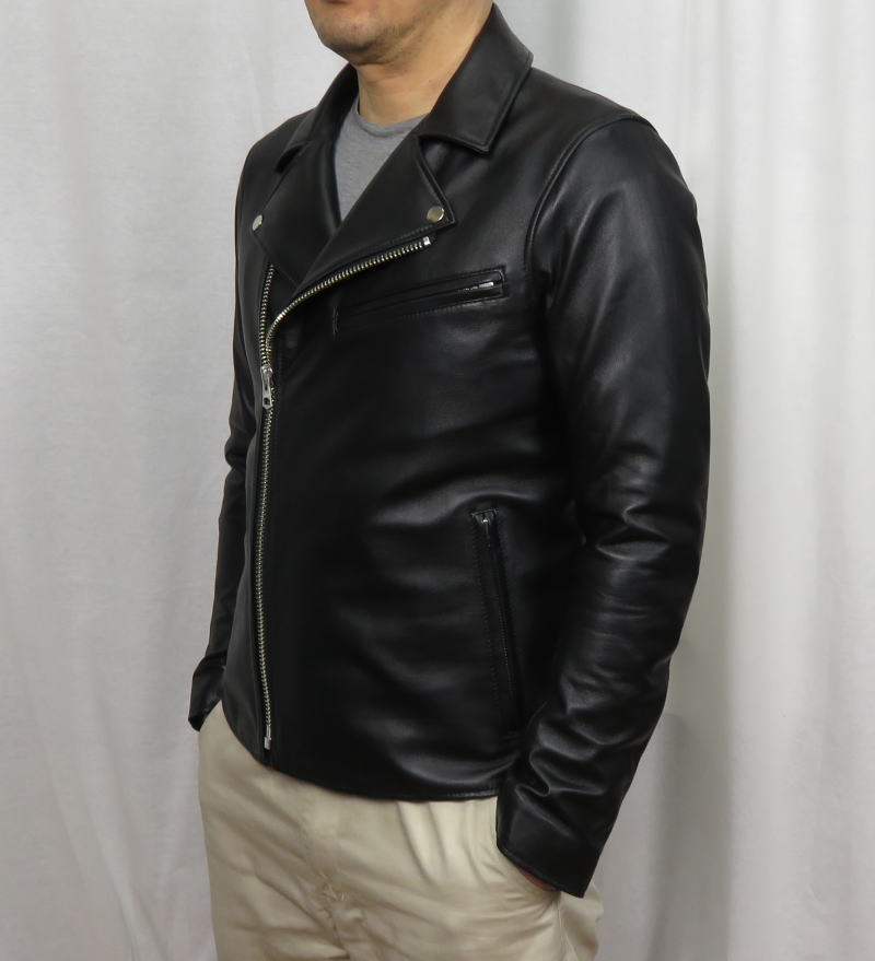 FREEDOM / ダブルライダースジャケット/36/牛革/BLK/無地/フリーダム