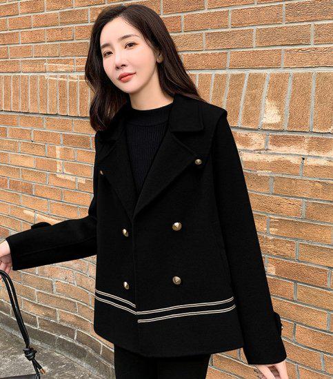 組曲 130cm 黒 ウールコート ダブルボタン 組曲 130cm 黒 ウールコート