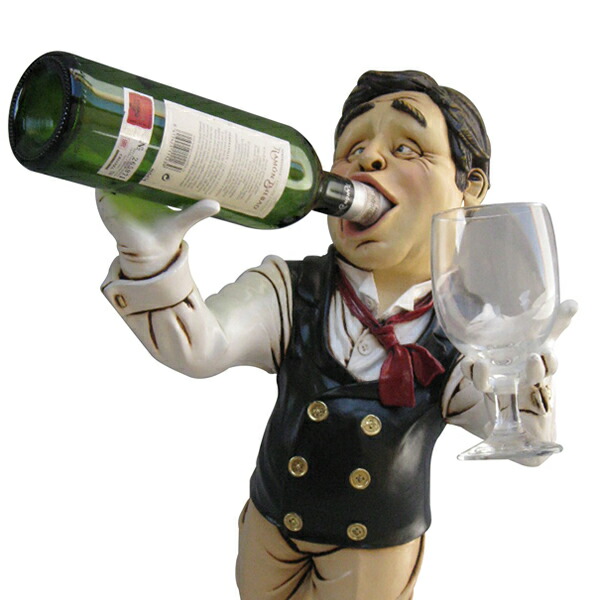 楽天市場】FRPワインホルダー マイ ボトル・ホルダー置物 人物 給仕