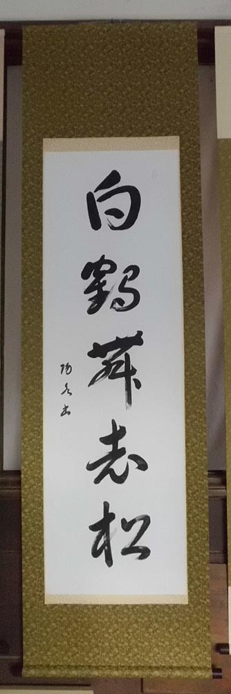 楽天市場】掛け軸 大塚陽水／白鶴舞老松 一行書 「美術名典掲載作家