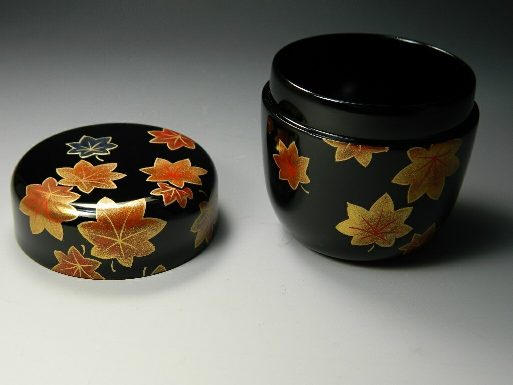 楽天市場】【茶道具/なつめ茶器】 螺鈿入り 紅葉蒔絵 中棗 亮斎 木製本