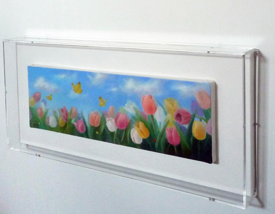 額縁付き】1度展示されたことのある油絵作品【F8号、1枚、サイン入り