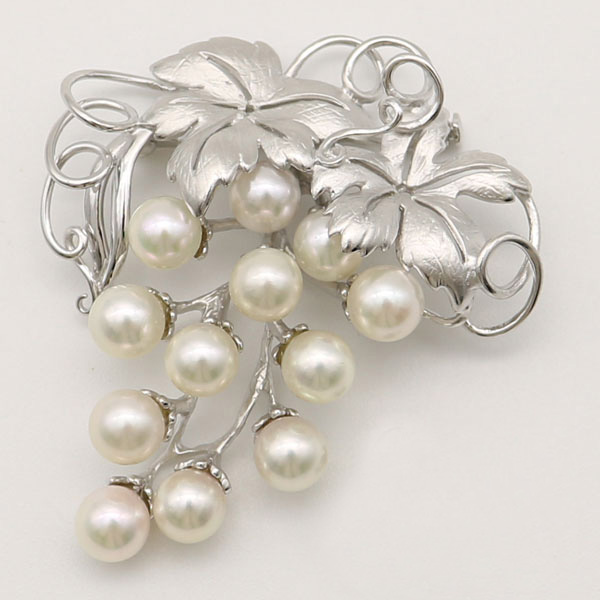 楽天市場】真珠 パール ブローチ あこや真珠 パールブローチ 7mm-7.5mm