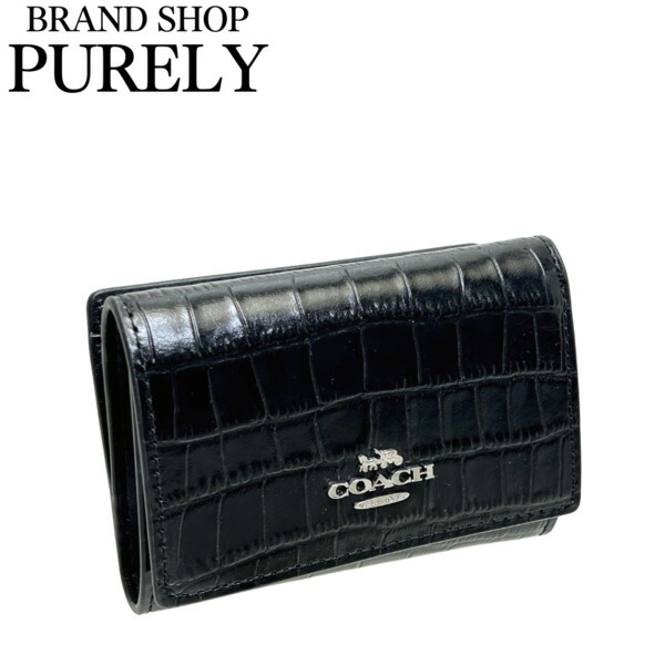 COACH コーチ 折り財布 クロコダイル エンボスド レザー アイボリー