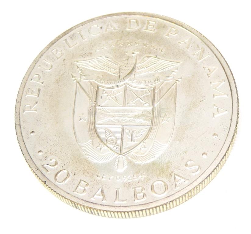 パナマ 20バルボア銀貨 PANAMA 20 BALBOAS パナマ 20バルボア銀貨
