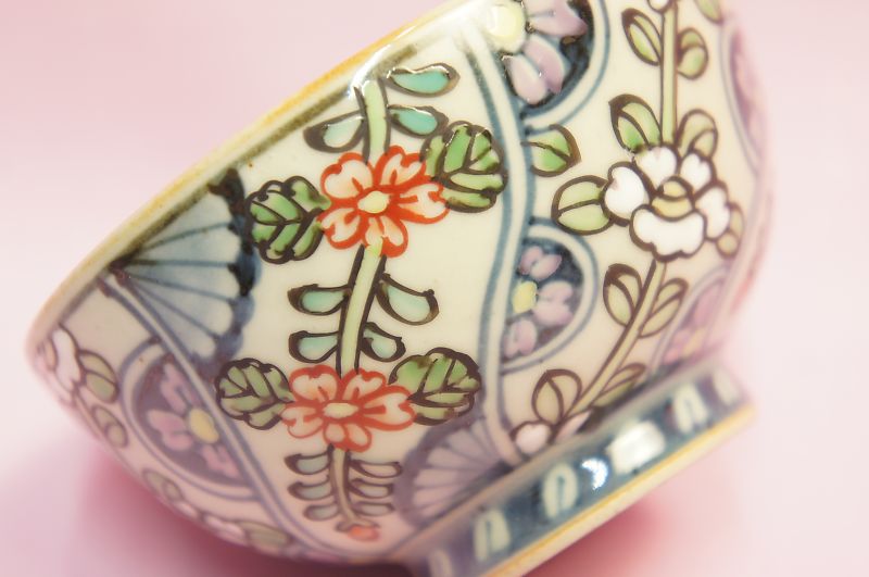 染錦花鳥文つぼ六代佐藤走波作