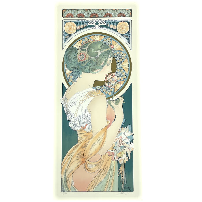 ミュシャ 桜草 豪華額装&大型 48cm x 100cm 楽天市場】ヴィンテージ