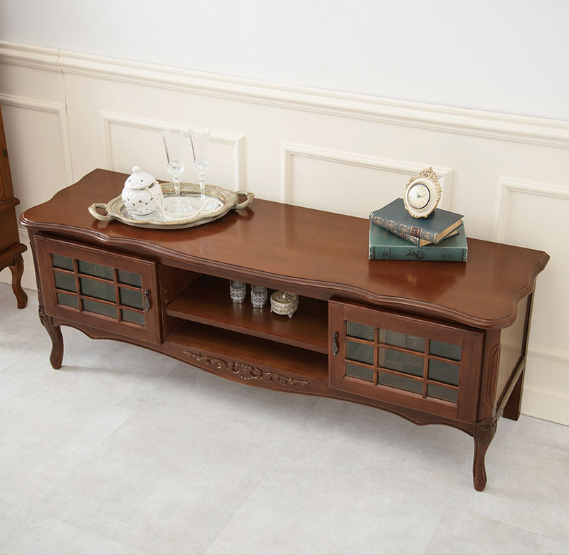 楽天市場】アンティーク風 猫脚TVボード 幅139cm【Kitty Brown】キティ