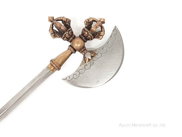 楽天市場】チベット密教法具カルタリ（曲刀）斧型（cl005・長さ約31cm
