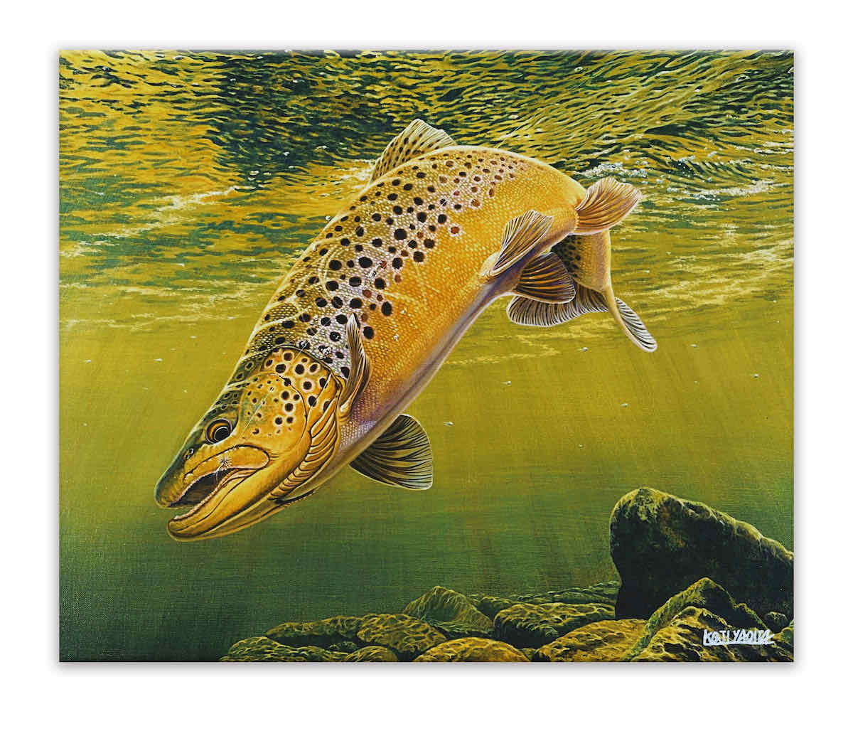 楽天市場】キャンバスアート 八百板浩司 直筆サイン入り トラウト3