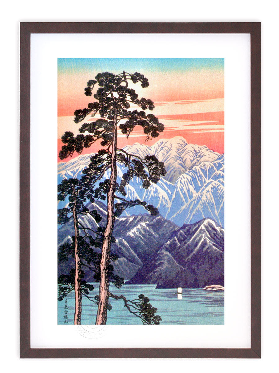 油彩画 山の風景 ホワイトフレーム 油彩画 山の風景 ホワイトフレーム