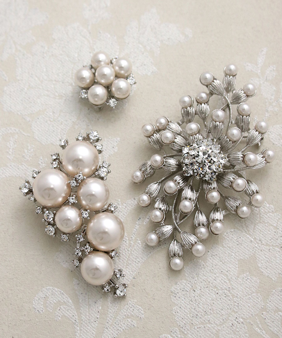 楽天市場】ブローチ ビジュー パール デザイン 華やか ストーン