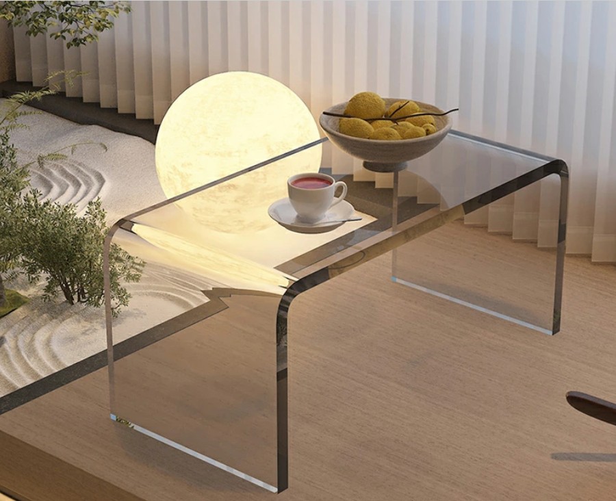 ガラスサイドテーブル ミッドセンチュリー スペースエイジ ガラス