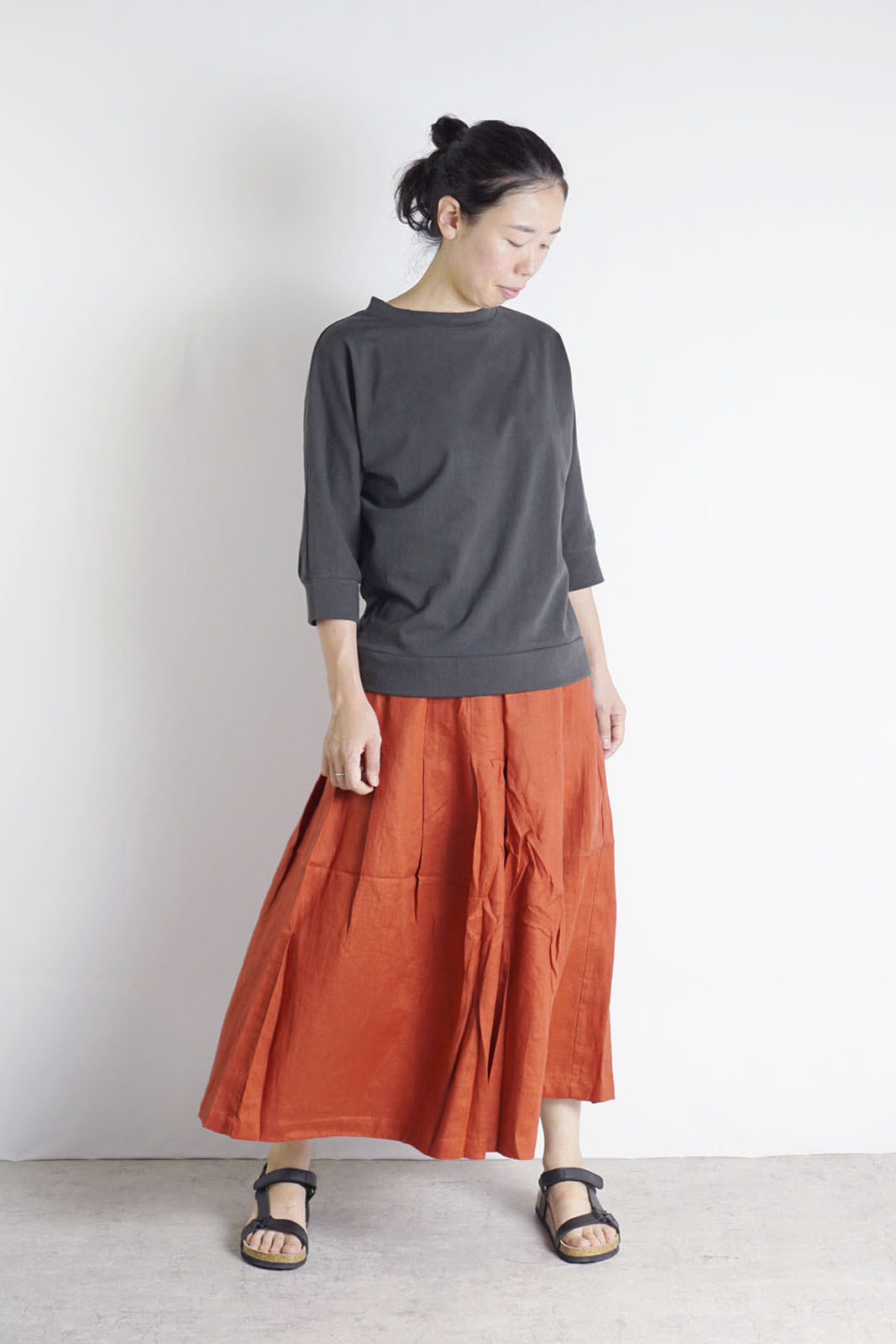 着用少なめパラスパレスリネン素材ワイドパンツガウチョ麻