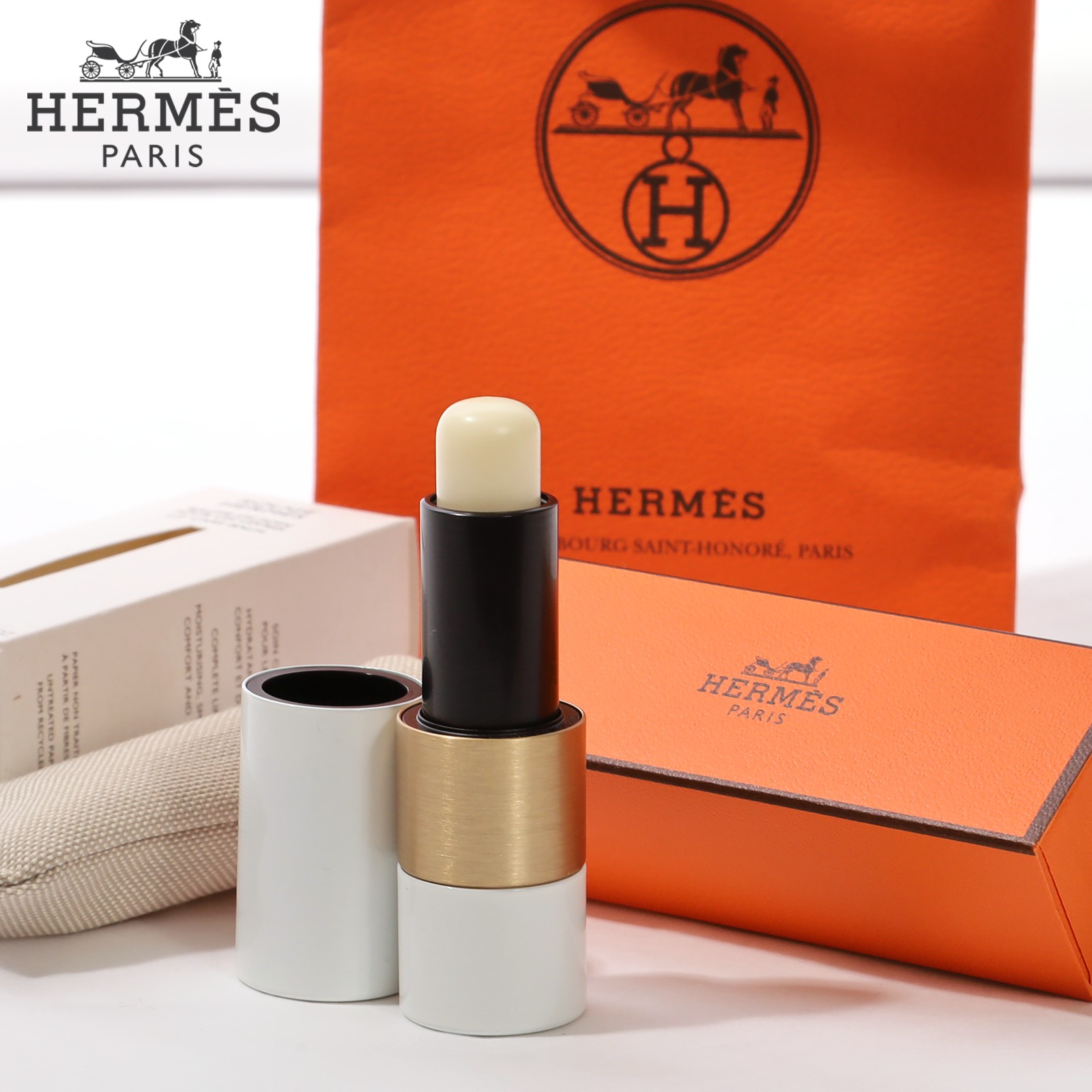 HERMES リップクリーム ホワイト/ブラック HERMES リップクリーム