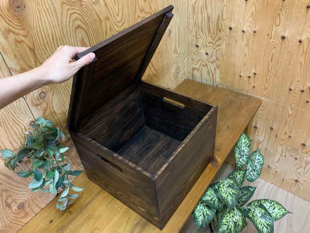楽天市場】木箱 二方桟蓋つき カントリー ウッドボックス ダーク