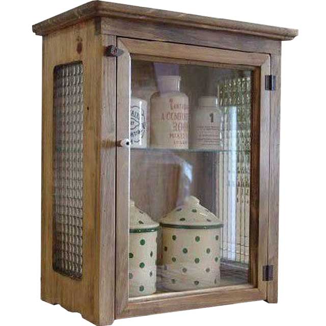 楽天市場】キャビネット アンティークブラウン w38d23h50cm 透明ガラス