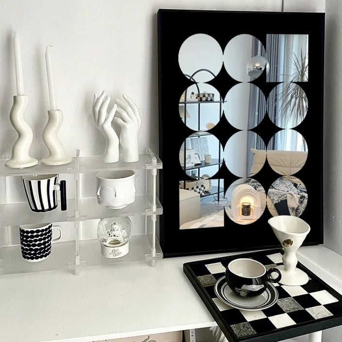 コーヒーカップアート 3点セット シルバーフレームインテリア