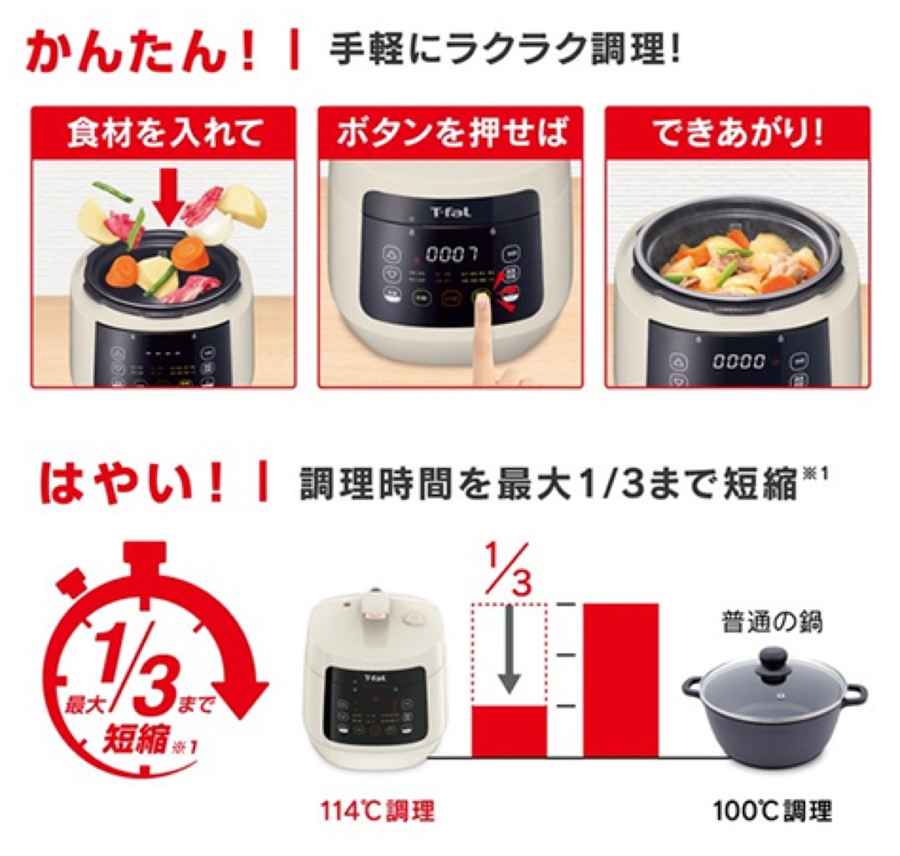 楽天市場】T-fal CY352AJP ラクラ・クッカー プラス コンパクト電気